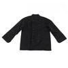 Long Sleeve Stand Collar Chef Coat Men Women Kitchen Button Up Chef Uniform Jacket for Restaurant Black M