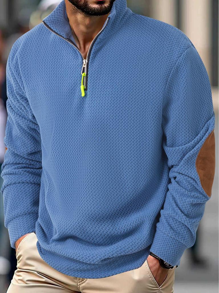 2025 Autumn/Winter Men's Outdoor Fleece Jacket with Stand-up Collar and Long Sleeves