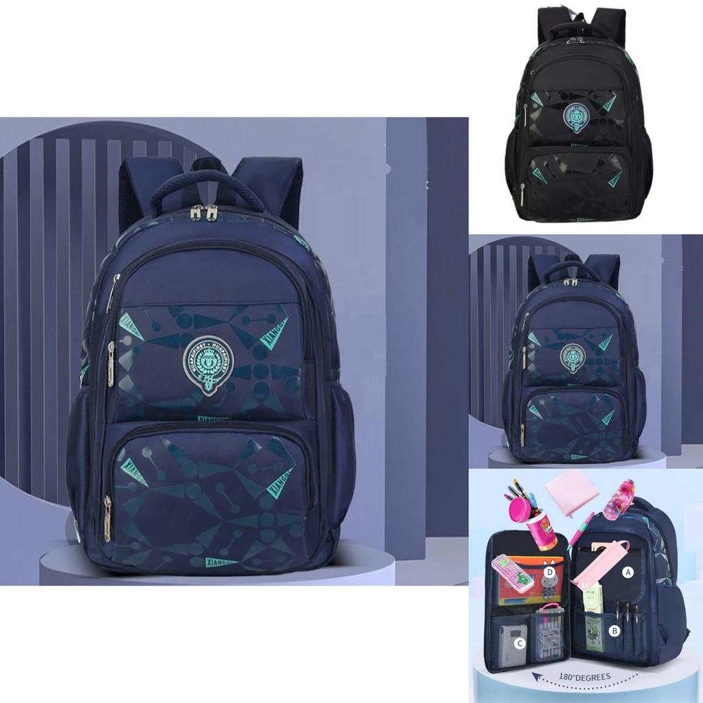 Trendy Korean Style Casual Children's Backpack For Grade 1 To 6 Lightweight Nylon School Bag