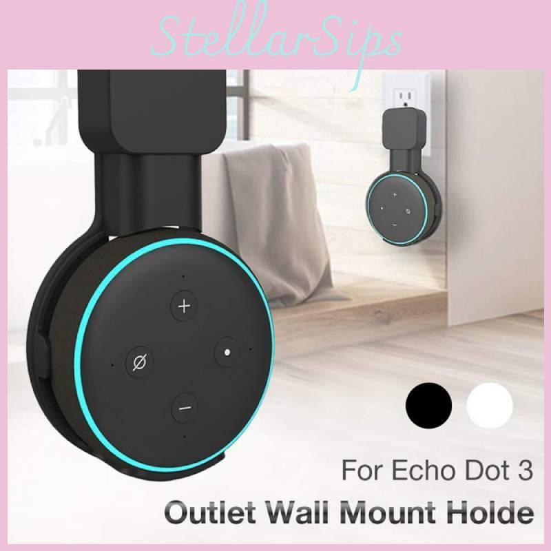 Suporte de Carregamento Elegante Preto e Branco de Montar na Parede Para Echo Dot 3 Smart Speaker