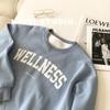 Frauen Langarm O Hals lose Pullover weibliche Tops einfarbig Sweatshirts