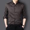 Slim Fit Anti-Wrinkle Stripe Men's Shirts Long Sleeve Dress Casual Shirts Male New Soft Social Business Blouse Shirt M-5XL