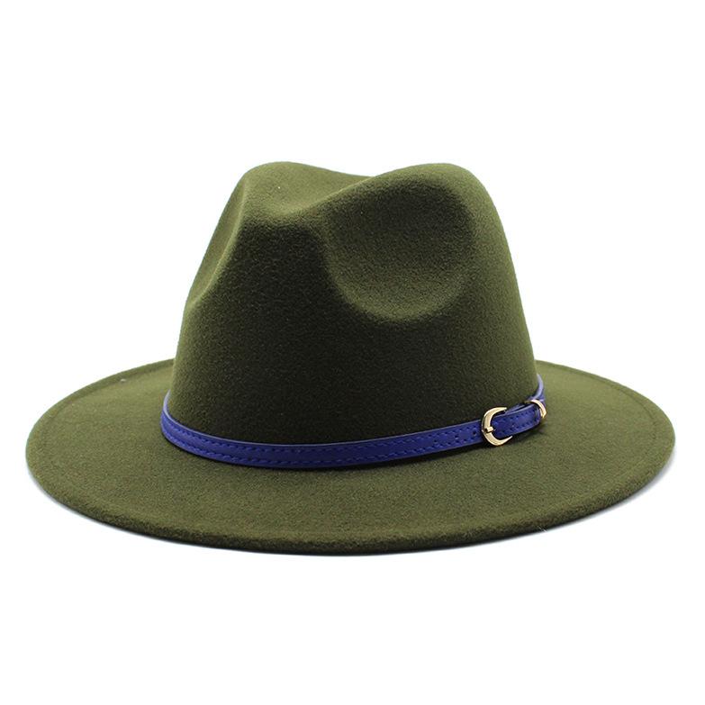 British Style Men And Women Jazz Woolen Hat Big Eave Hat Classic Woolen Hat