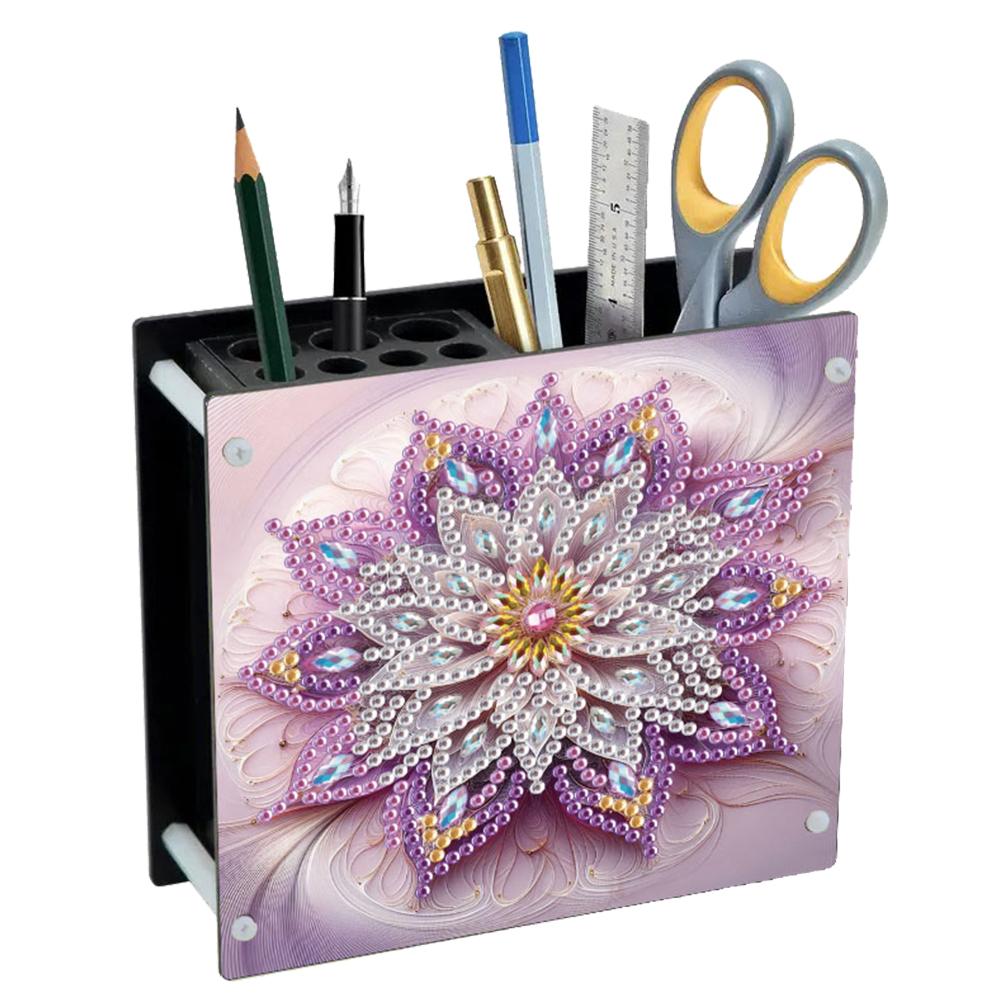 

Acrylic Special Shape Flower Diamond Painting Pencil Holder Diamond Art Pen Holder Kit Pen Organizer Desktop Ornaments for Girls