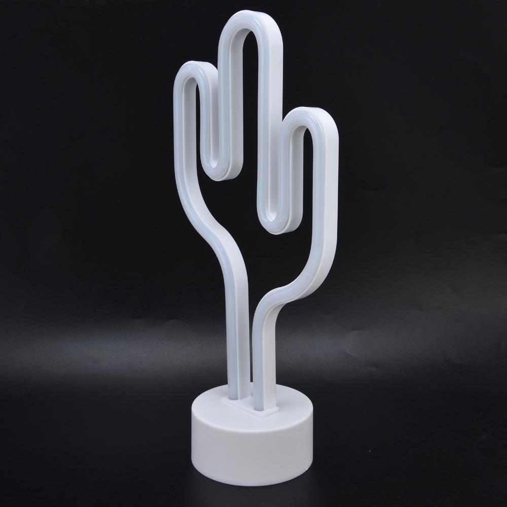 Desert Plant Neon Night Light Battery Operated LED Neon Lamp Portable Sign Light  Living Room