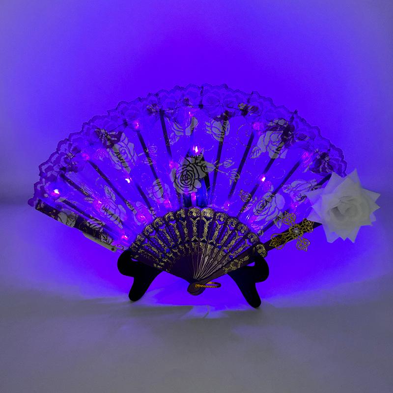 10-Inch LED Luminous Folding Dance & Disco Fan for Bodybuilding, Bars, and KTV Atmosphere