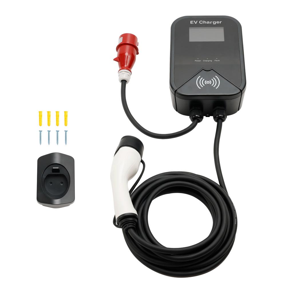 Ev Charger Wallbox Type 2 32A 22Kw Cee 3-Phase Plug Charging Station Ev Phev App