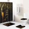 Christmas Elements Bathroom Shower Curtain Floor Mat Toilet Cover Foot Mat Four-Piece Set