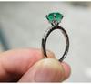 Gold Ring for Women Natural 1 Carat Emerald with Diamond Fiine Jewelry Anillos De Bizuteria Anillos Mujer Gemstone Rings Box