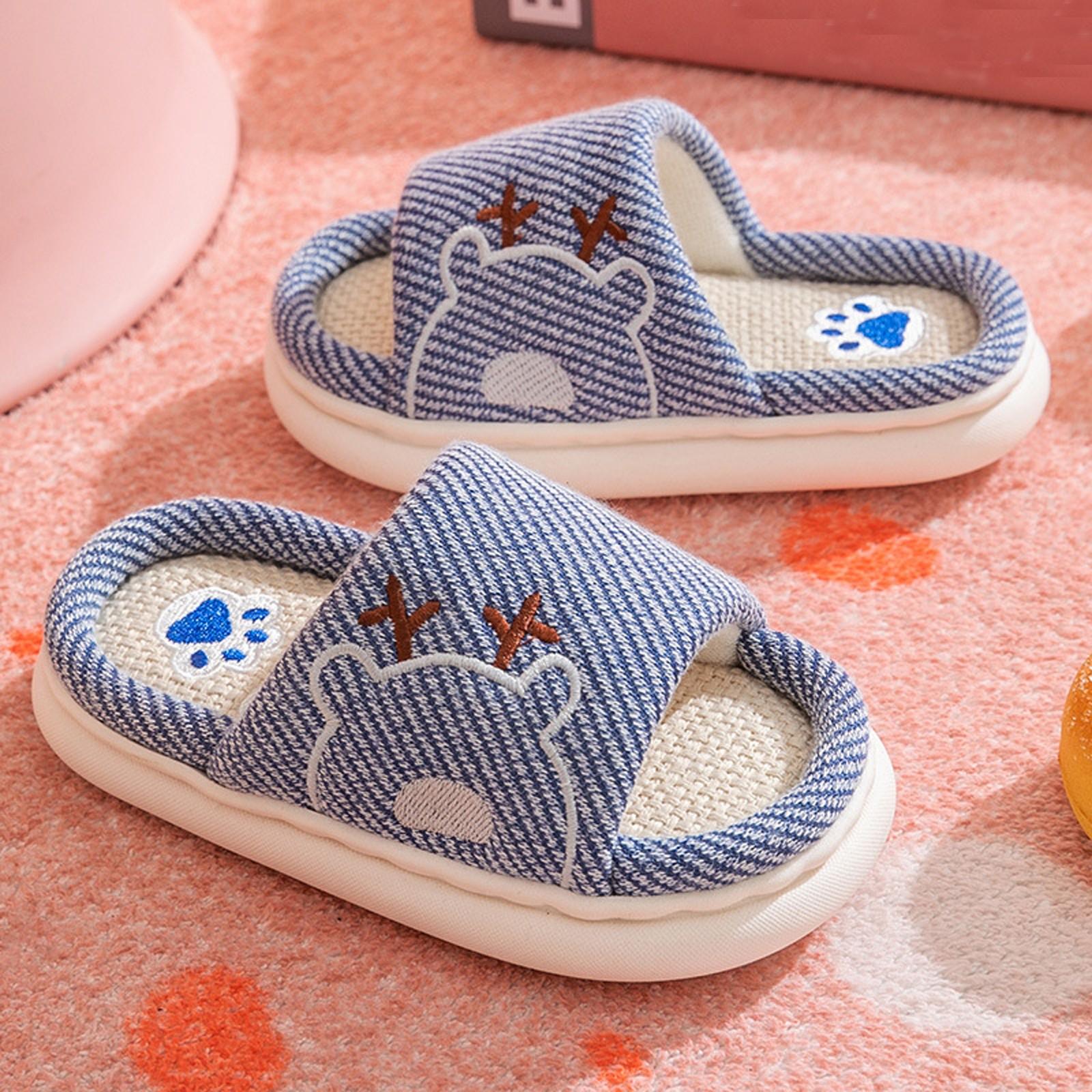 

Детские летние домашние бесшумные тапочки из хлопка и пеньки с мультяшным принтом моркови 33 тёмно-синий