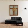 4 Pcs Garden Set with Cushions Solid Pine Wood