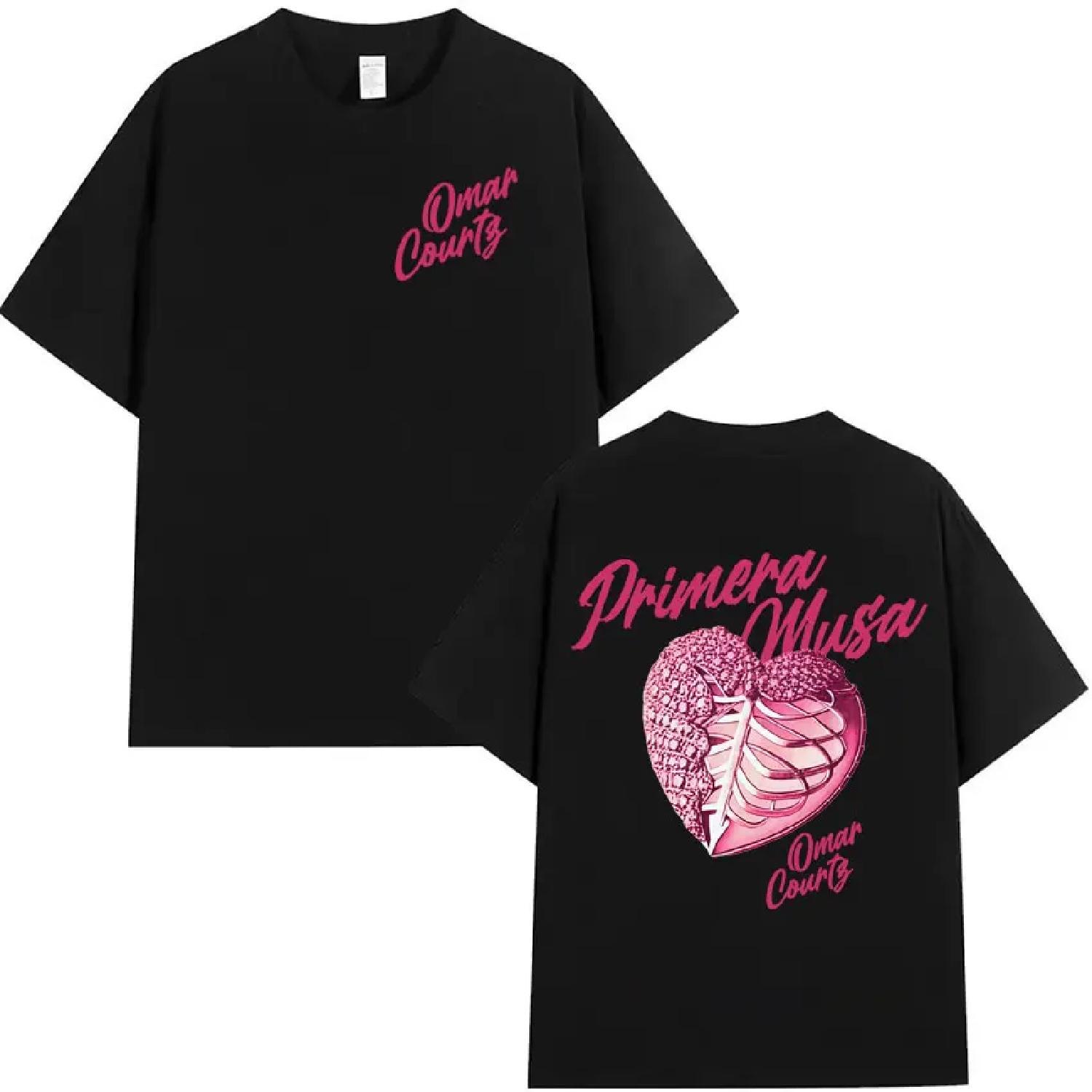 

Rapper Omar Courtz Primera Musa 2025 Heart Graphic T-shirt Mens Clothing Hip Hop T Shirt Summer Top Oversized Tshirts Streetwear XXXXXL чорний