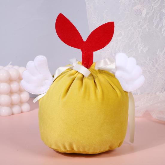 

Пасхальный подарочный пакет с застежкой на шнурке, упаковочная сумка для конфет, многоразовый подарочный пакет в форме цыпленка для вечерние, пасхальное украшение
