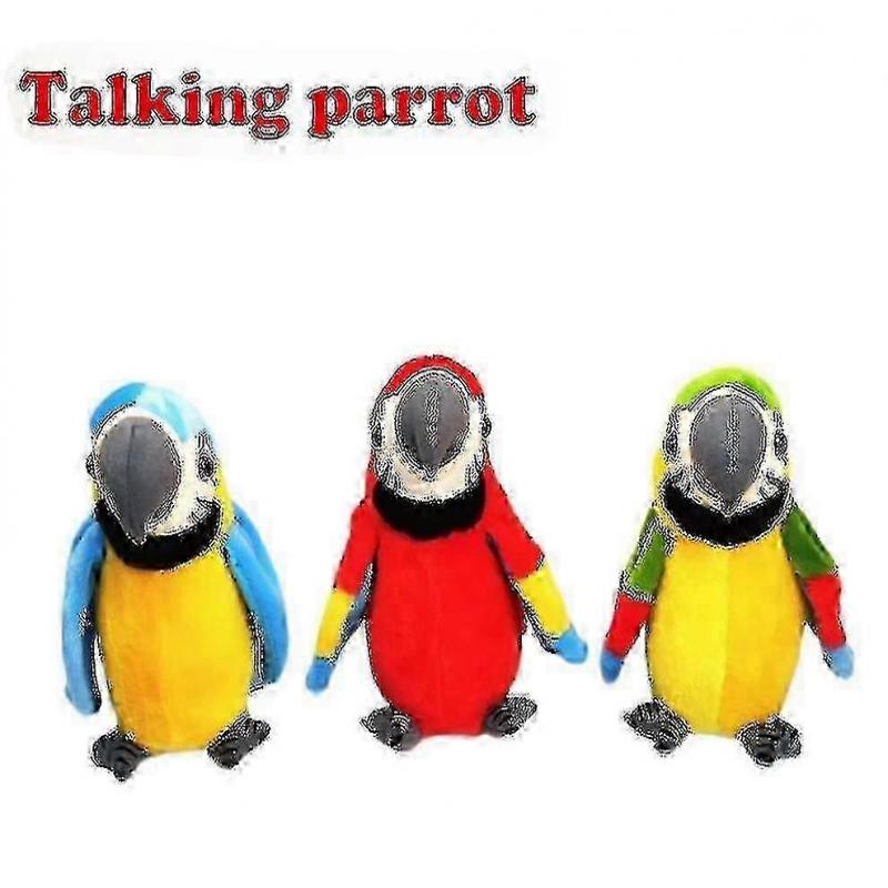 Talking Parrot Repeats What You Say Plush Animal Toy Electronic Parrot For Kids Gift Hr