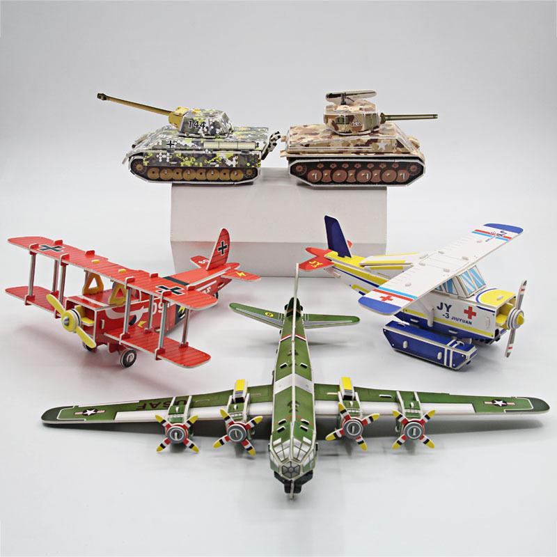 Copii DIY Avioane Militare Tanc Hartie Puzzle 3D Jigsaw Asamblate Jucării Educaționale Handmade