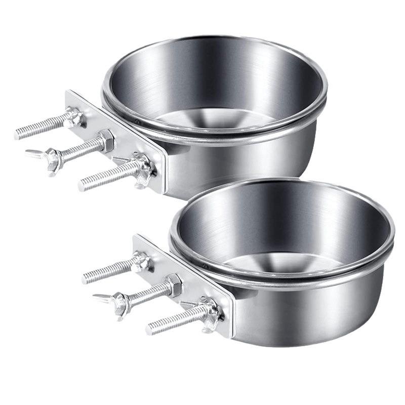 Stainless Steel Anti-Spill Hanging Pet Food Bowl for Cats & Dogs
