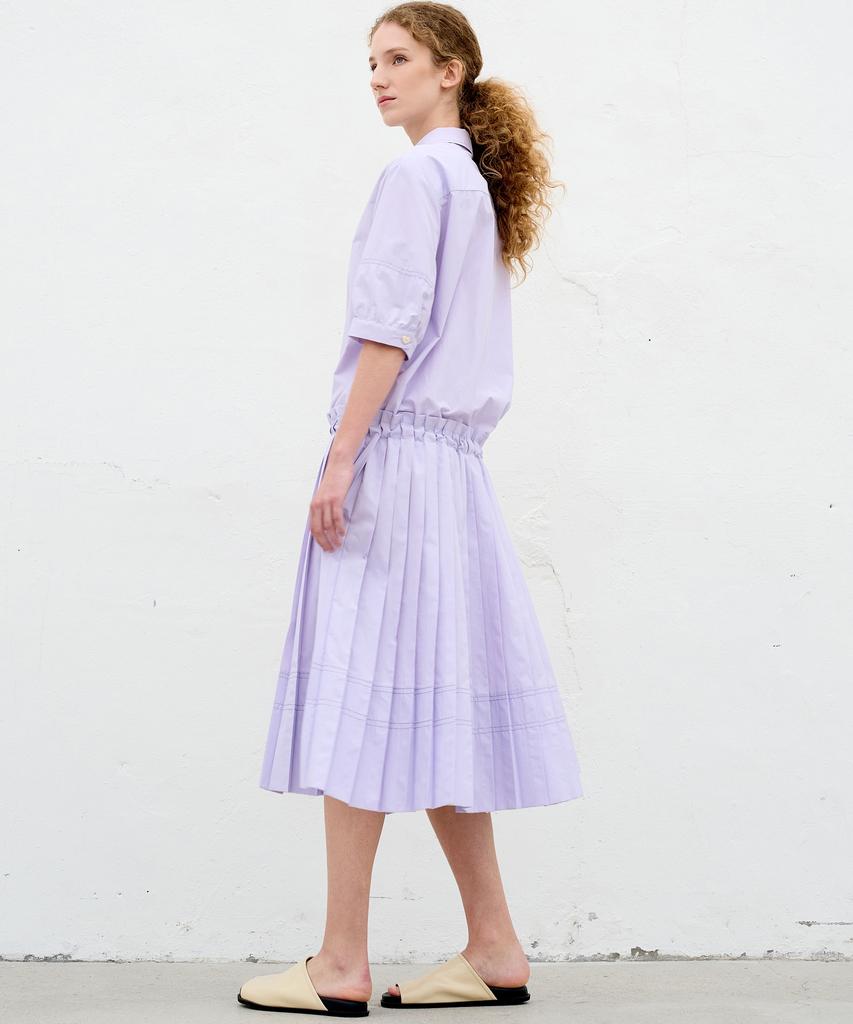 MITTE Stitch Line Pleats Dress_Lavender