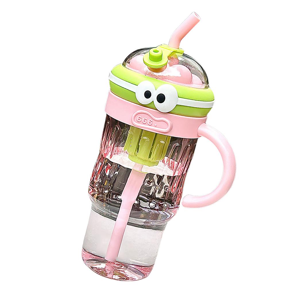Silicone Straw Cup Large Capacity Water Bottle with Handle Multipurpose Beverage Container Portable Girls Drinkware