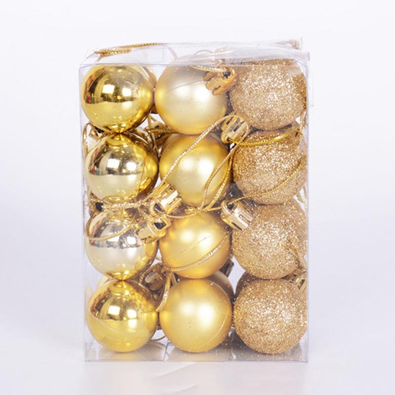 NEW 24pcs Christmas Balls 3cm Colored Ball Pendants DIY Christmas Tree Party Hanging Ornaments Set New Year Home Xmas Decoration
