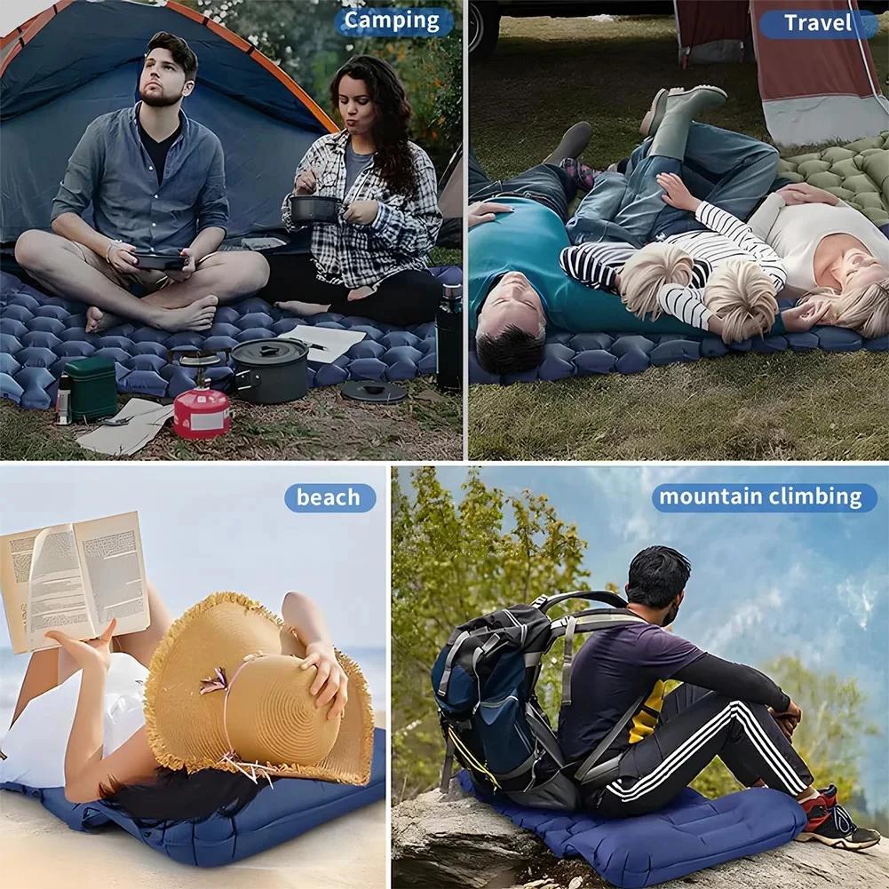 Outdoor Pneumatic Mattress, Practical, Ultra-light, with Built-in Pillow and Built-in Air Pump, Suitable for Hiking and Camping.