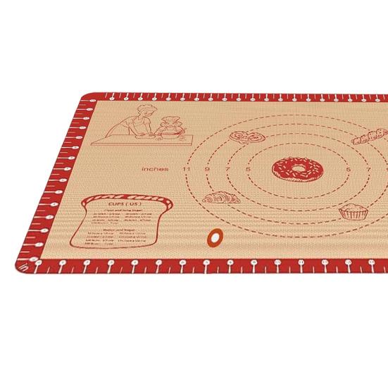 Yousheng Silicone Baking Mat Non-Stick Pastry Mat for Rolling Dough Heat-Resistant Cookies Fondant Making Mat Dishwasher Safe Kitchen Tools