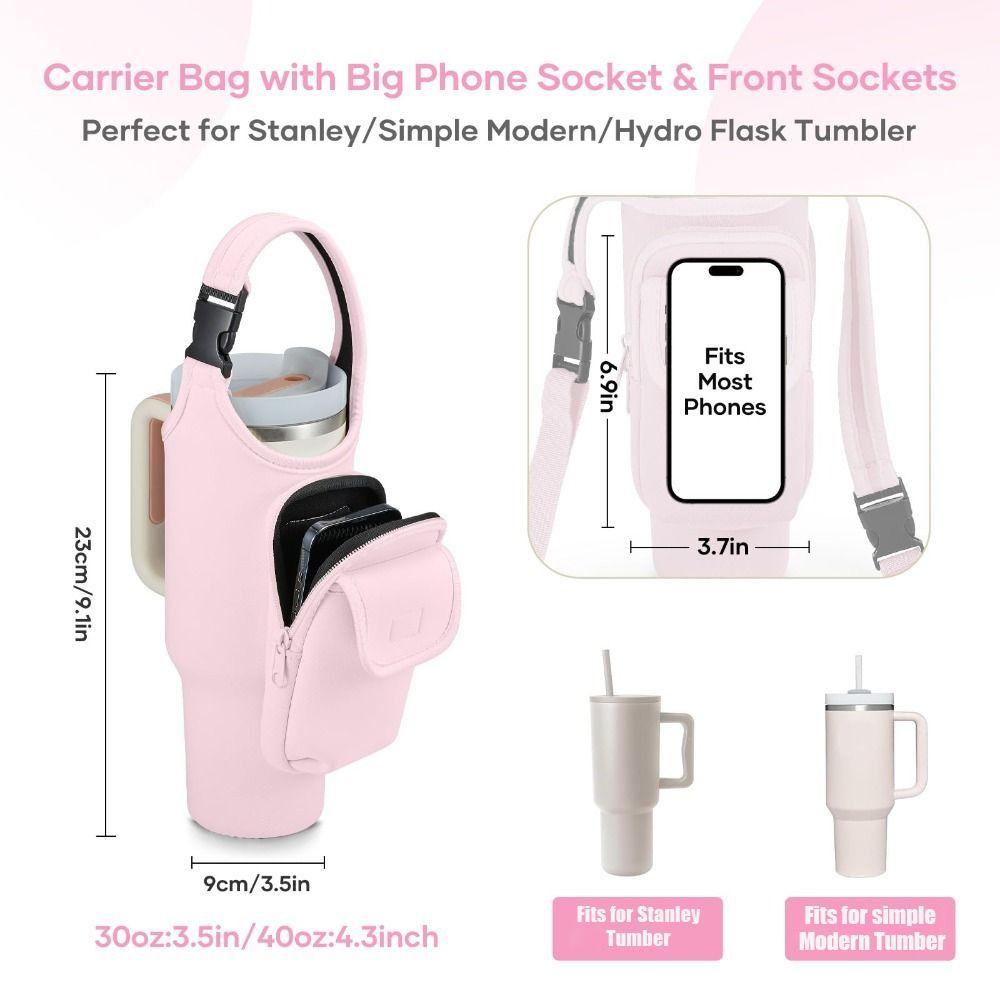 with Strap Carrier Bag Water-resistant Insulating Cup Sleeve Stylish Sling Purses  for Women Men