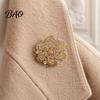 Oxidation Resistant Pins Retro Rhinstone Flower Brooch for Women, Golden Plated Alloy Floral Tone Pin Lapel Pin, Clothing Jewelry Accessories Wedding