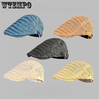 Dámský letní tenký prodyšný klobouk s kšiltem pletený z trávy Nová móda Japonský styl Baret