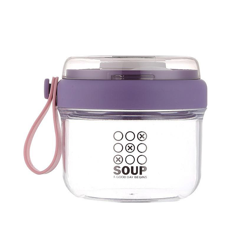 Versatile Large-Capacity Pudding and Salad Cup with Sauce Box & Spoon - Ideal for Home, Picnic, and Outdoor Use