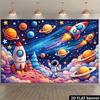 2D space-themed walls, suitable for homes, parties and classrooms - featuring rocket ships, astronauts and aliens decorations