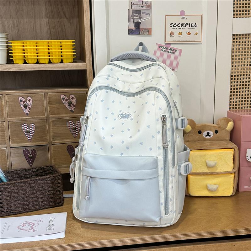 Color Block Women's Backpack Student's Lightweight Commuter Schoolbag