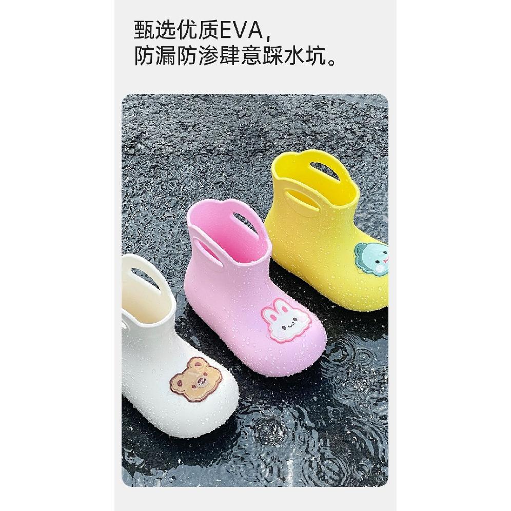 Adjustable Children's Rain Boots Boys and Girls Soft Sole Kindergarten Baby Elementary School Waterproof Non-Slip Rubber Boots