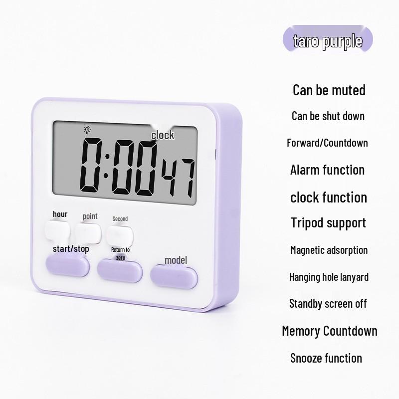 Silent Multifunctional Timer: Student & Kitchen Alarm Clock