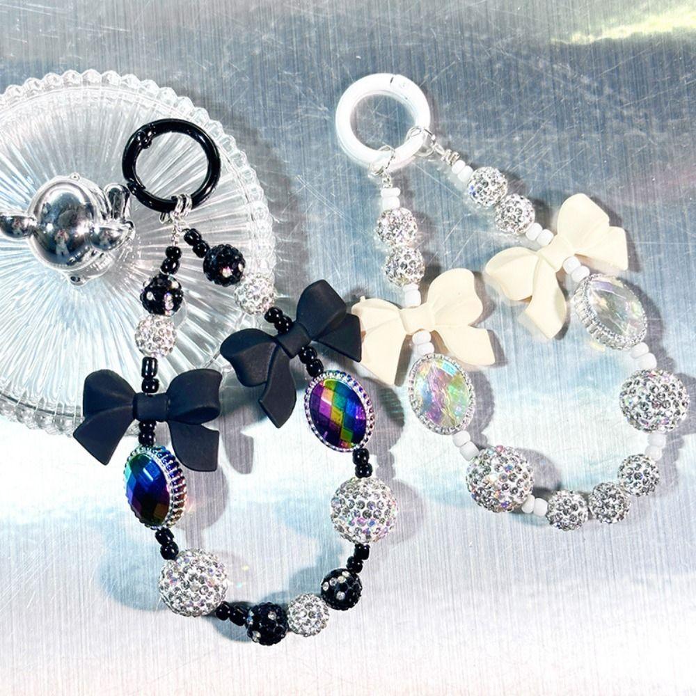 

Цепочка на запястье с бантом и кристаллом, ремешок для телефона, браслет с кристаллами на запястье, цепочка для телефона, женская/женская/девушка