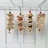 1pcs Bird Parrot Toy with Bell Natural Wooden Grass Chewing Bite Hanging Cage Swing Climb Chew Toys Bird Toys for Cage Pet Toys