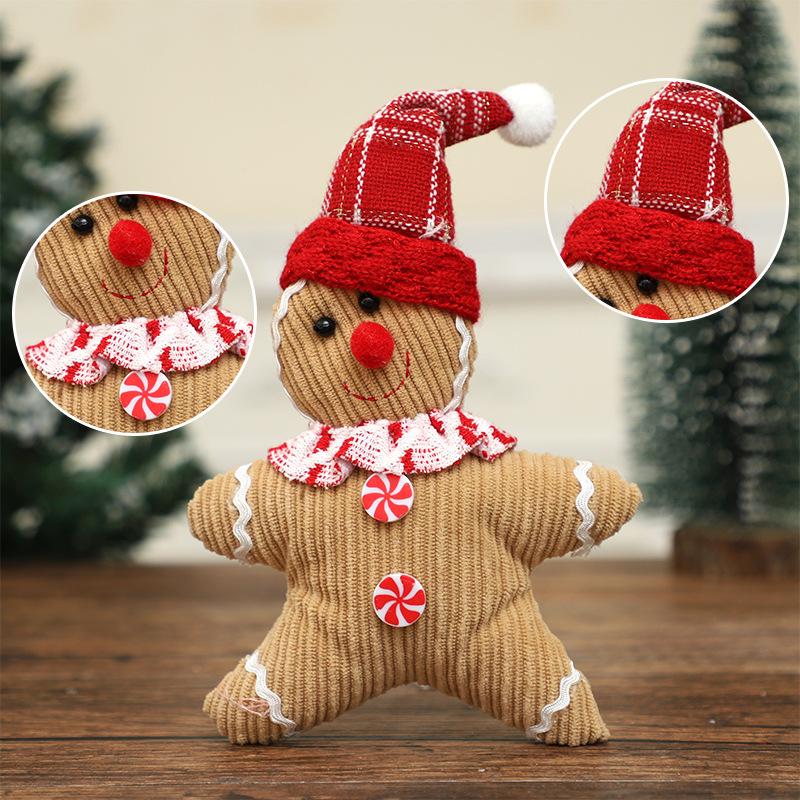 Gingerbread Man Plush Ornament for Christmas Tree Decoration