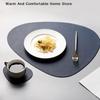 Double Sided Anti Slip PU Insulation Pad Table Mat, Nordic Style Imitation Cowhide Pattern Water Droplet Shaped Leather Placemat