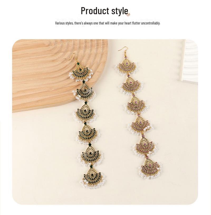 Middle Eastern Ethnic Style Retro Gem Tassel Women's Head Chain