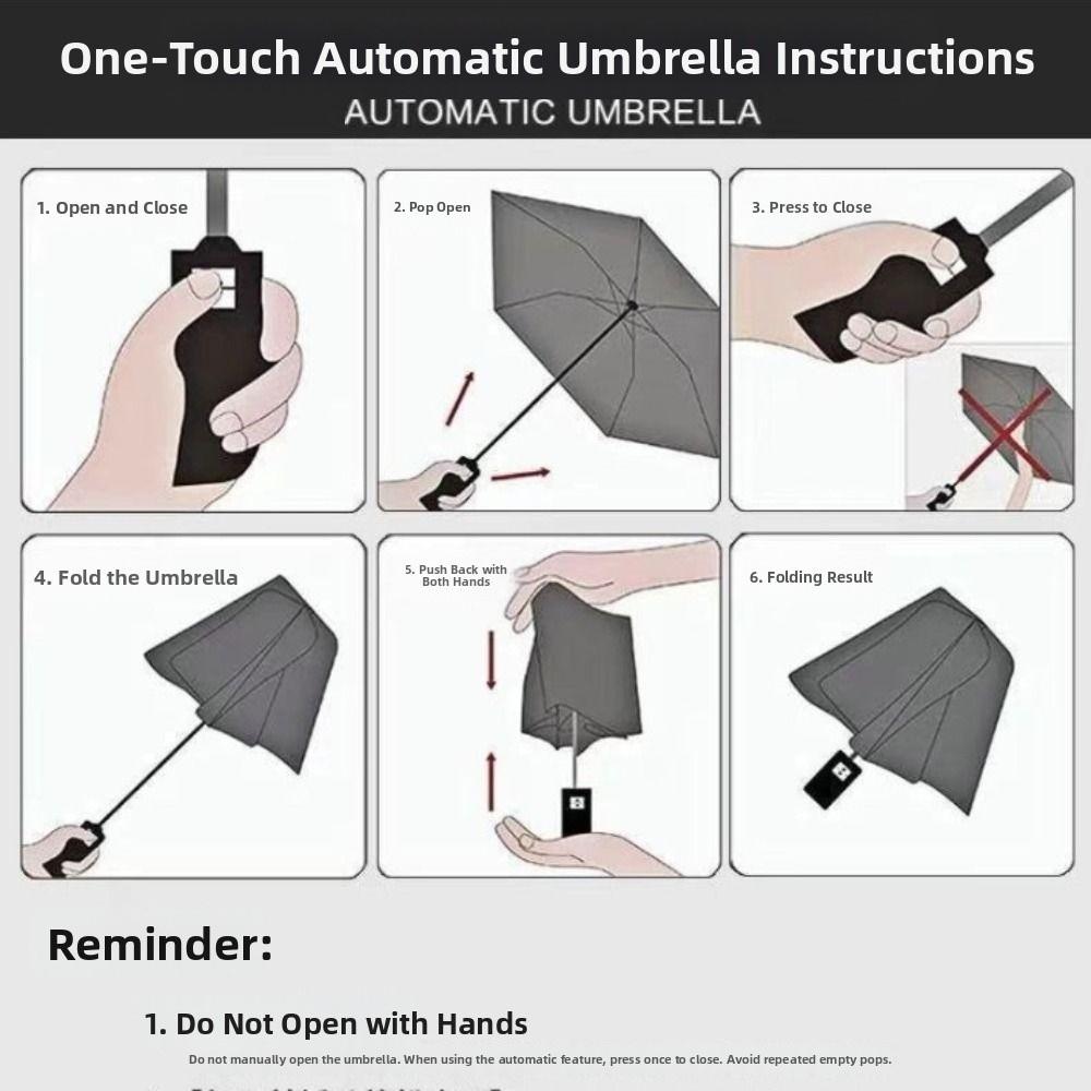 8 Fold Automatic Umbrella Rain Proof Thickened Sun Umbrella UV Protection Dual Use Protection Pocket Parasol Travel Essential
