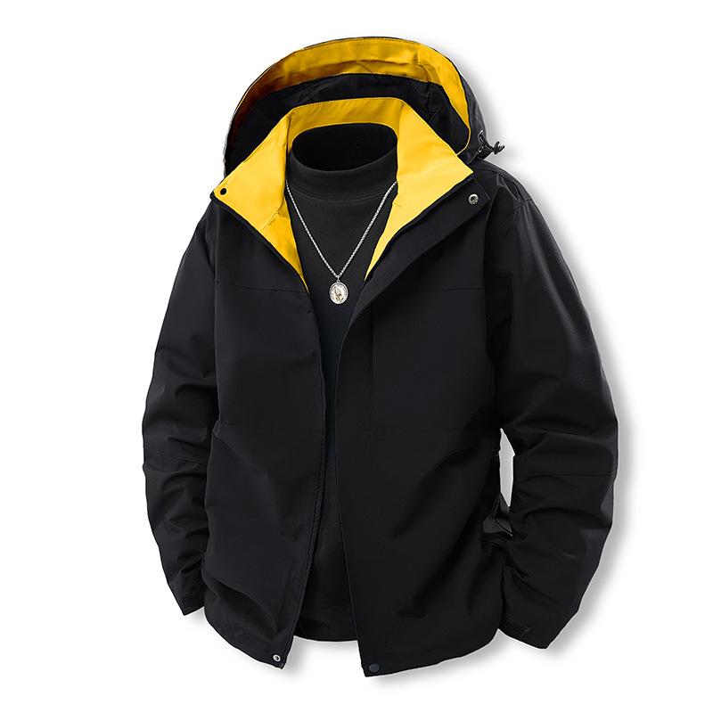 

Shock Clothes Мужская Женская Новая Весна и Осень Три-в-Одном Уличная Софтшелл Ветрозащитная Водонепроницаемая Плюс Флис Мужская Куртка 5XL