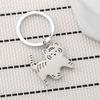 Two Tigers Stainless Steel Keychain Cartoon Tiger Design Fashion Couple Friend Pendant Practical Daily Bag Charm