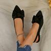 Fashion Flat Comfortable Single Shoes Women 2025 New Women Pointed Toe Shoes Rubber Sole Bow Sandals
