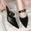 Women Slippers 2025 Summer Sexy Pointed Toe High Heels New Brand Designer Elegant Slip-On Party Dress Women Sandals Zapatos