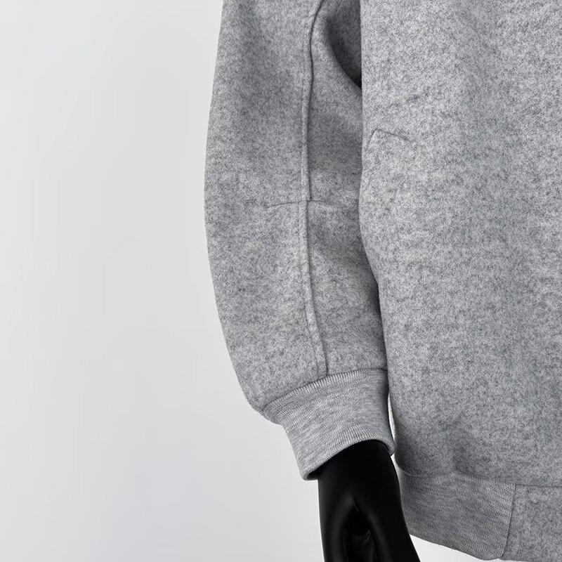 Herren Plus Size Stehkragen Reißverschluss Sweatshirt Jacke - Herbst/Winter Reine Baumwolle Frottee Lässig Sportlich Strickjacke