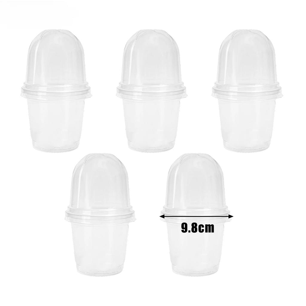 5/10PCS Clear Seedling Nursery Pots with Breathable Cover Seed Starting Grow Cup Flower Plant Containers Garden Vegetable Pot