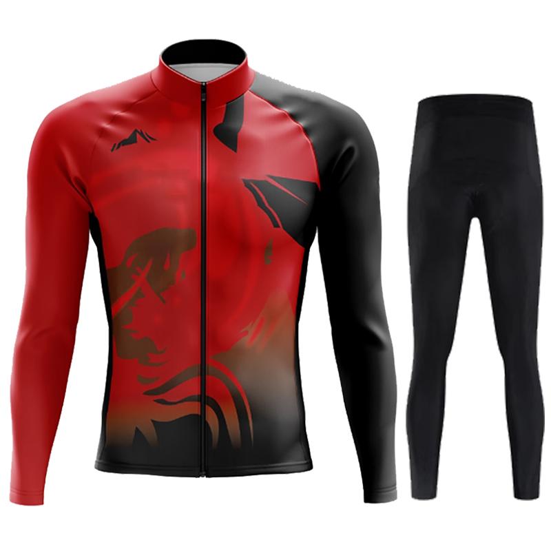 

Pro Cycling Jerseys Sets Autumn Riding Long Sleeves Men Cycling Bib Set Bicycle Clothing Spring MBT Breathable Bike Clothes 2025 M