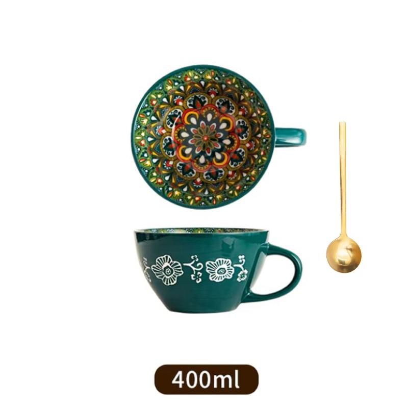 Český keramický snídaňový hrnek s vysokým vzhledem, ovesný hrnek s velkou kapacitou, hrnek na vodu, mikrovlnný hrnek na mléko a kávu