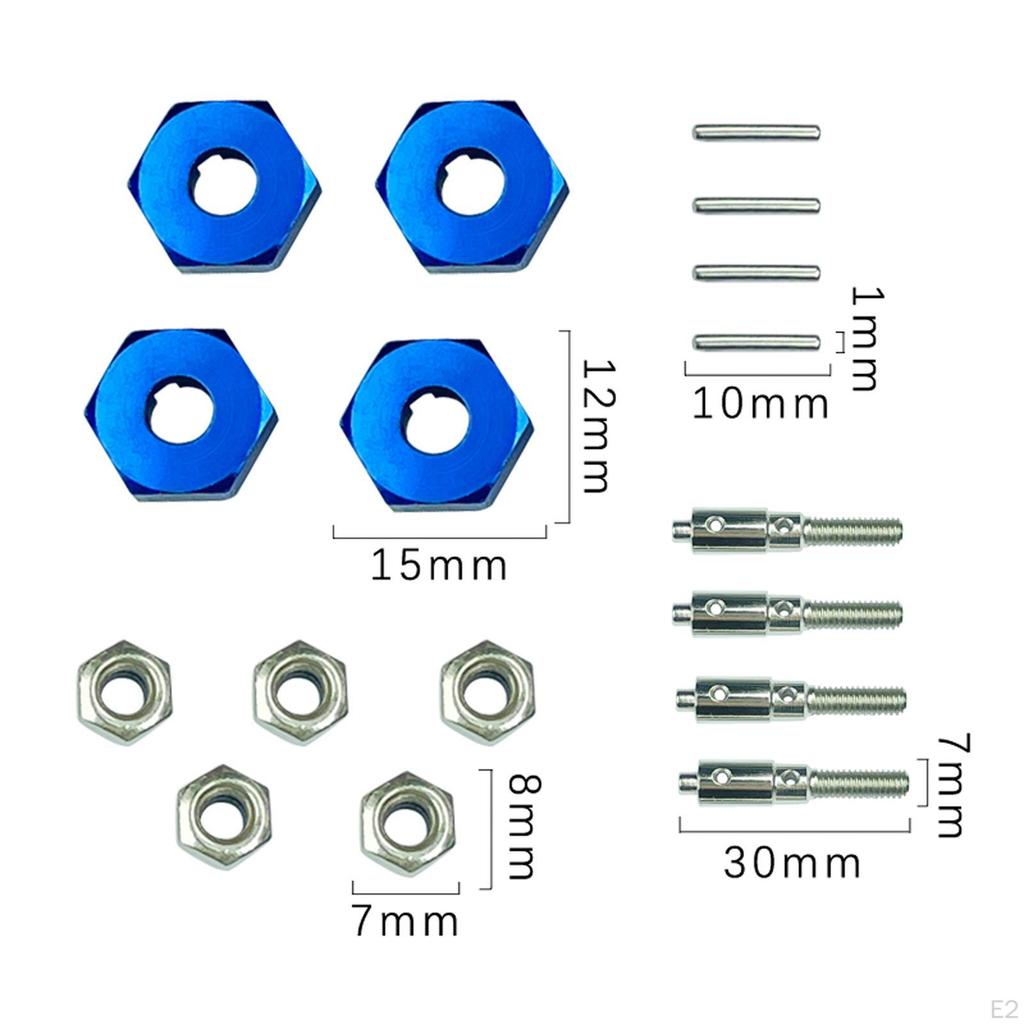 4x 12mm Wheel Hex Hubs Adaptor for 1/12 RC Carwler Car Spare Parts Replacement