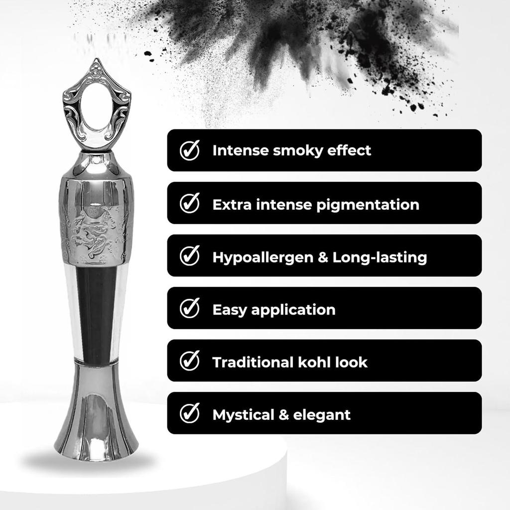 Poeder Eyeliner 100% Natuurlijk Poeder Langhoudende Eyeliner Arabische Liner (Zwart) Eyeliner voor vrouwen uit het Midden-Oosten en Afrika