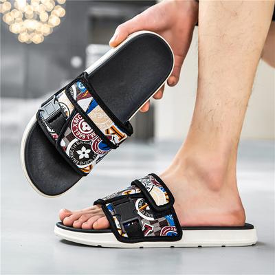 Pantuflas de Moda para Hombre Estilo Moderno Diseño Estampado de Letras Alta Calidad Chanclas de Playa Se Pueden Usar Afuera Moda Premium Casual para Mujer